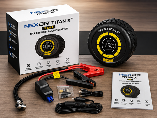 NEXOR TITAN X – Compresor Inteligente Portátil 5 en 1